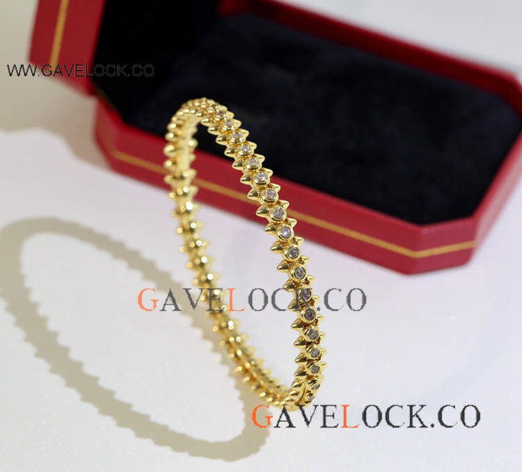 AAA Copy Cartier Clash de Bracelet - Gold with Diamonds